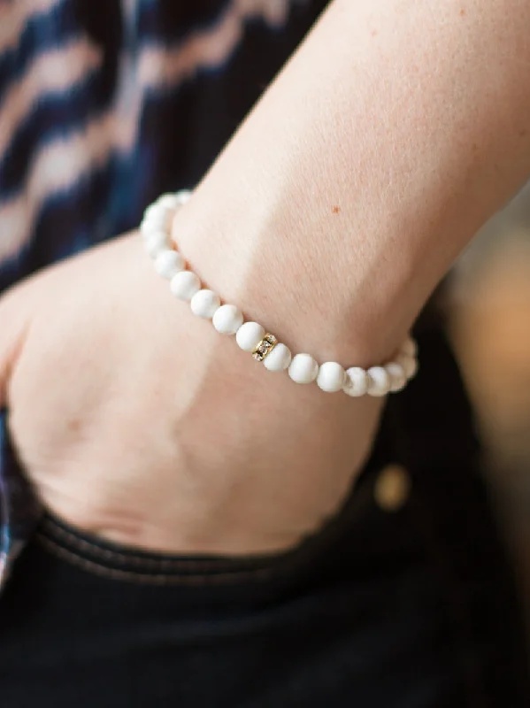 Subtle-carved bracelet-Sparkle Bracelet - Howlite