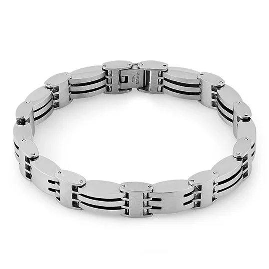 Dimpled bracelet-Stainless Steel Link Bracelet