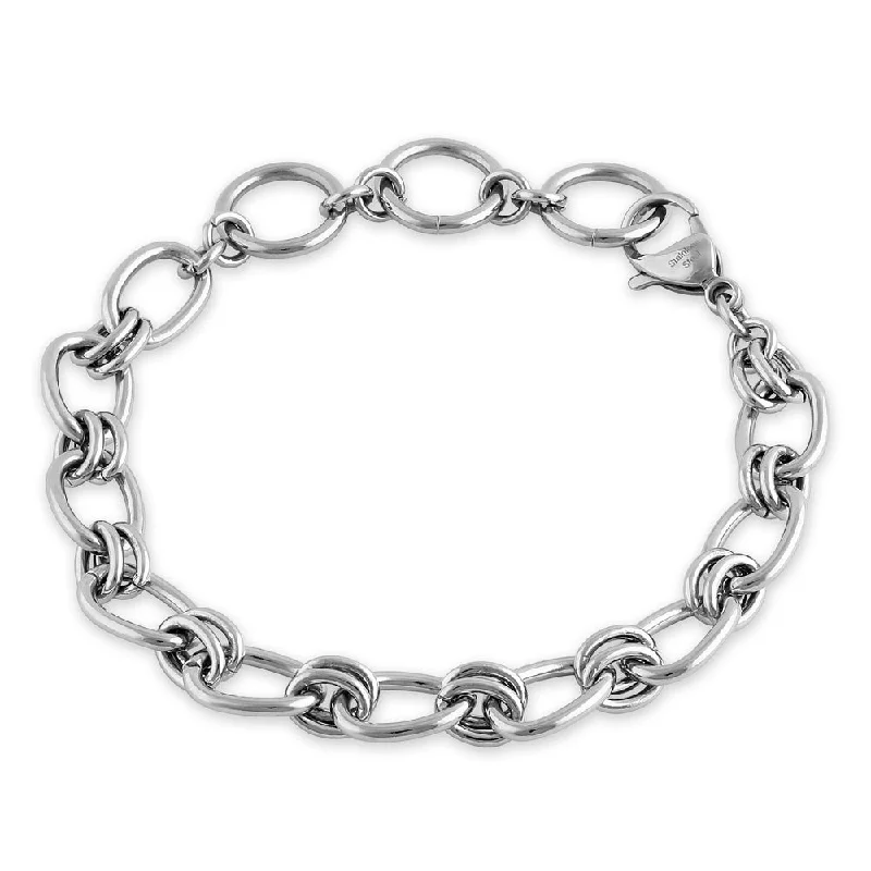 Winding twist bracelet-Stainless Steel Oval Link Bracelet