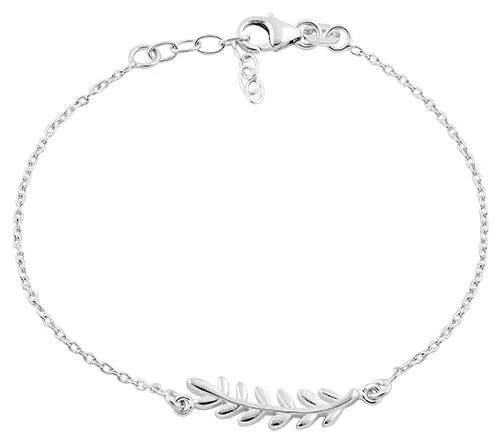 Glimmering gem bracelet-Sterling Silver Branch Leaves Bracelet