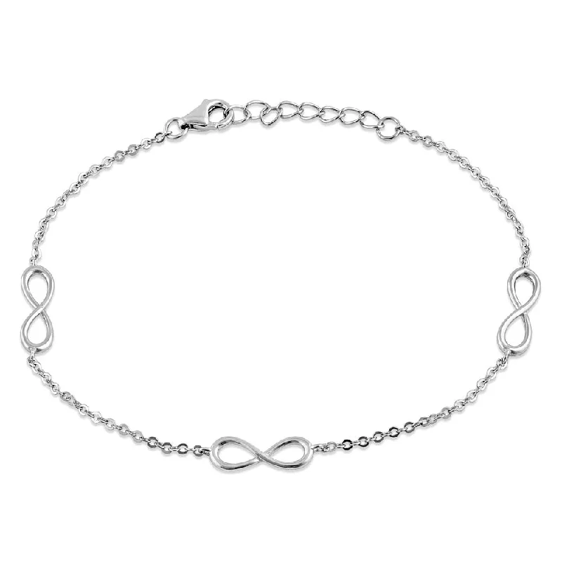 Light weave bracelet-Sterling Silver Triple Infinity Bracelet