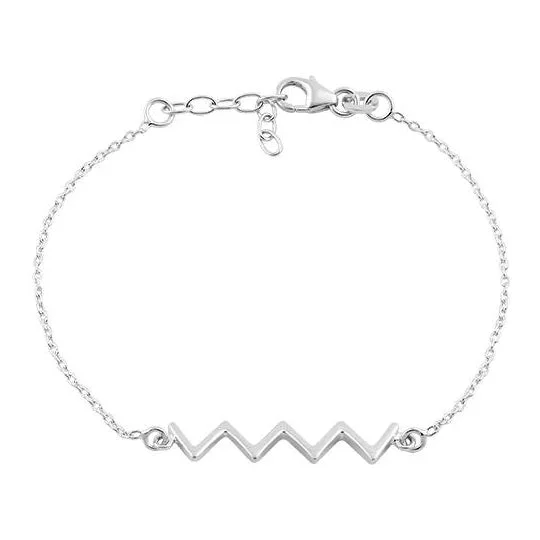 Open-slot bracelet-Sterling Silver ZigZag Bracelet