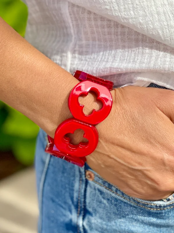 Tesselated band bracelet-Sugar Pop Quatrefoil Bracelet