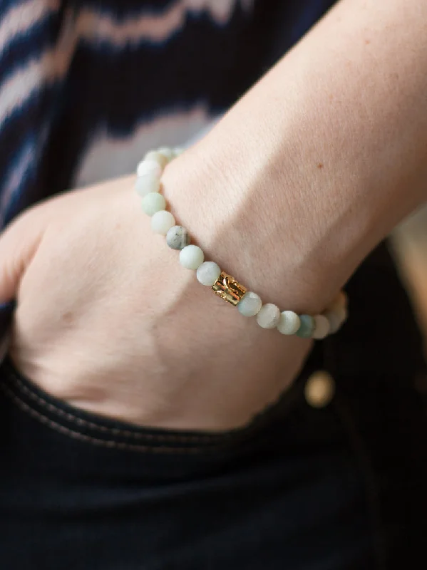 Glowing minimalist bracelet-Sun and Moon Bracelet - Amazonite