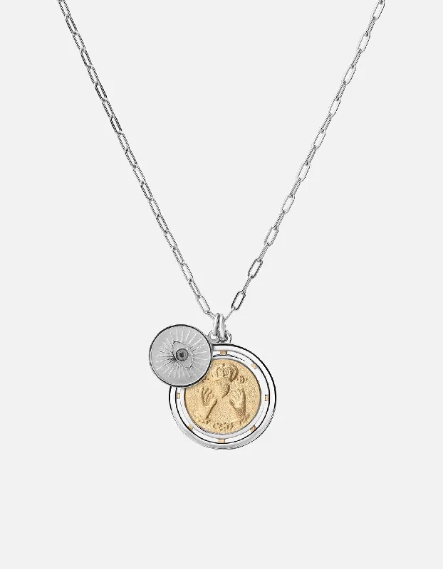 Crest motif necklace-Test of Time Cable Chain Necklace, Sterling Silver/Gold Vermeil