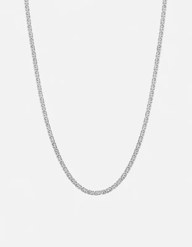 Sun glow necklace-Track Chain Necklace, Sterling Silver