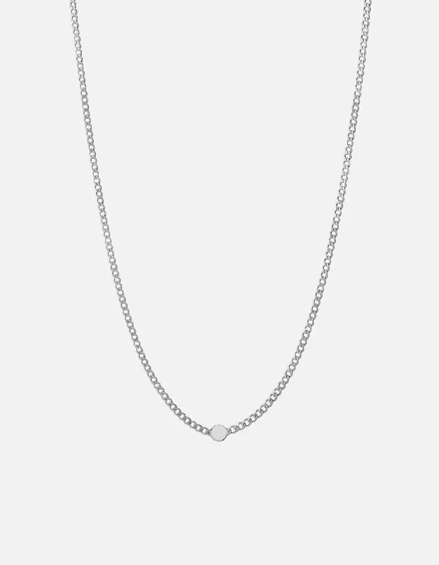 Solid-set pave necklace-Type Chain Necklace, Sterling Silver