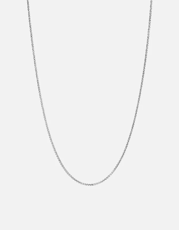 Folk grooved necklace-Venetian Chain Necklace, Sterling Silver