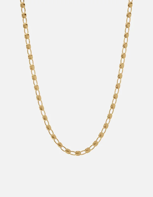 Shimmering jade necklace-Ward Chain Necklace, Gold Vermeil