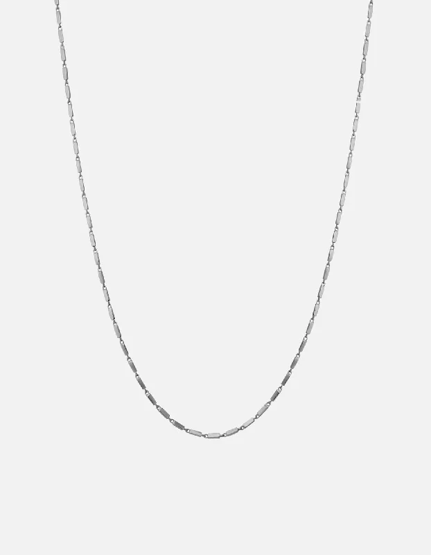 Satin gold necklace-Wes Chain Necklace, Sterling Silver