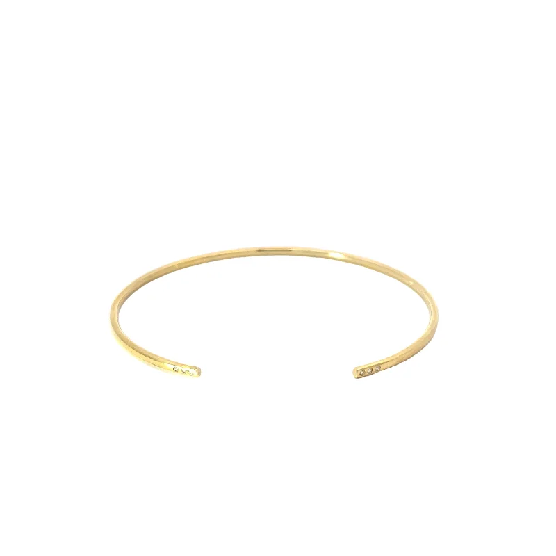 Outstretched gem bracelet-Yellow Gold Diamond Open Bangle Bracelet