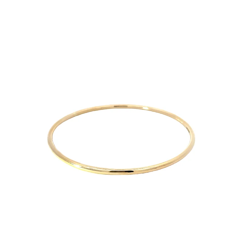 Polished steel bracelet-Yellow Gold Tube Bangle Bracelet