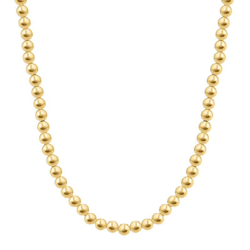 Vivid topaz necklace-6mm Gold Bead Ball Necklace