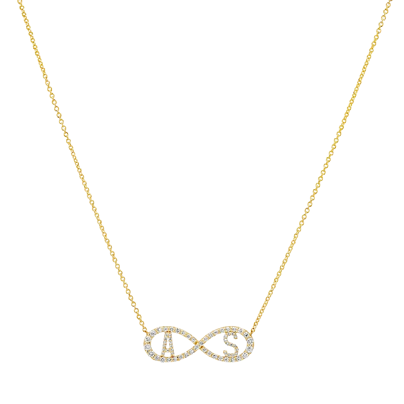 Arch motif necklace-Diamond Infinity Letter Necklace