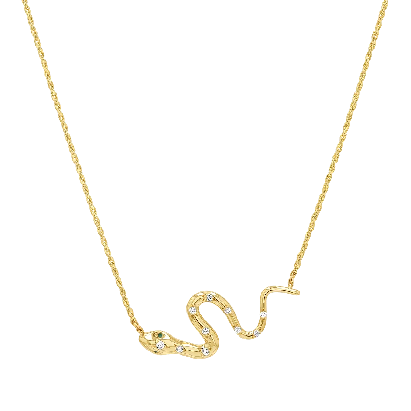 Fine-cut necklace-Diamond Serpentine Necklace