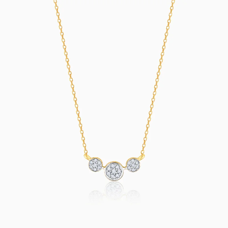 Bloom-bud necklace-Gold Melting Hearts Diamond Necklace