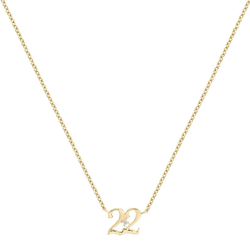 Sun glow necklace-Petite 22 Numeral Necklace