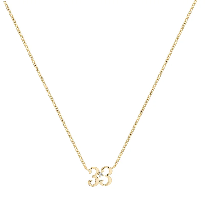 Knotted cord necklace-Petite 33 Numeral Necklace