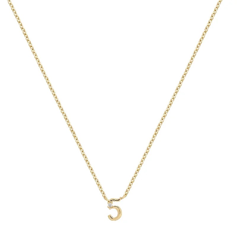 Ten-gem necklace-Petite 5 Numeral Necklace