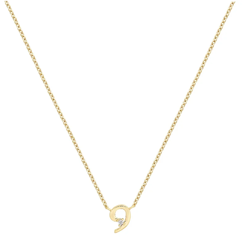 Dainty filigree necklace-Petite 9 Numeral Necklace