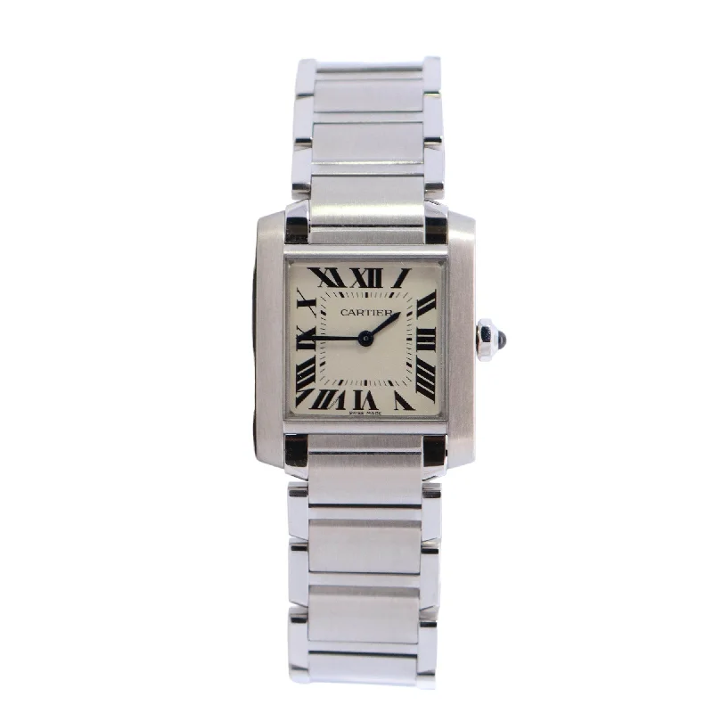 Delicate silver necklace-Cartier Tank 20mm Ivory Dial Watch Ref# W51008Q3