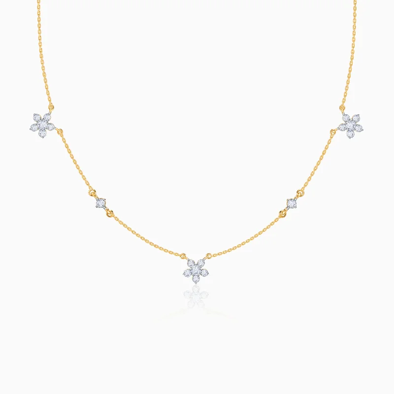 Icy aquamarine necklace-Gold Novae Diamond Necklace