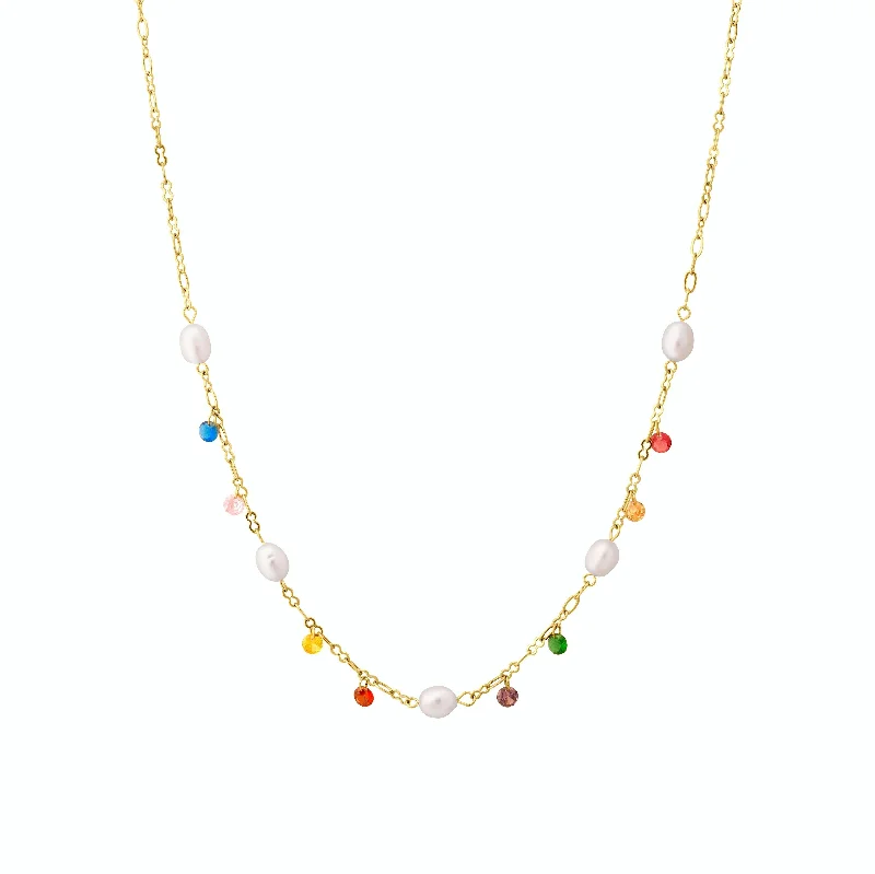 Clasped gem necklace-Holiday Lights Choker Necklace