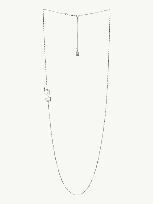 Stout link necklace-Lust Pendant Necklace In 18K White Gold