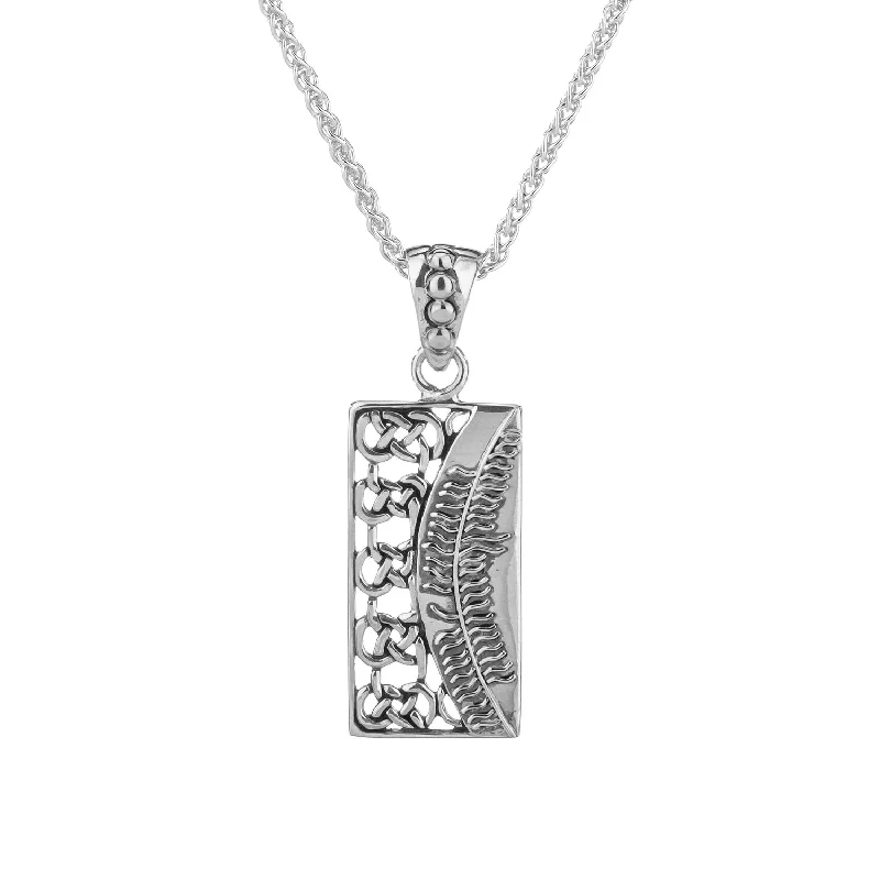 Pure stone necklace-Silver Ogham Pendant 'Cairdeas-Friendship'