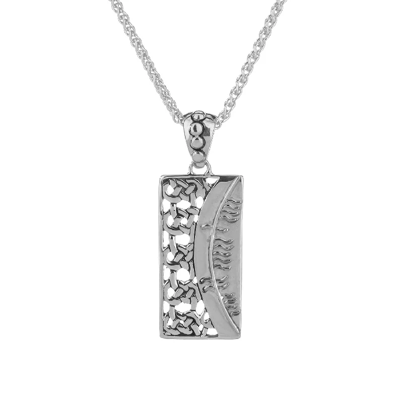 Grooved rim necklace-Silver Ogham Pendant 'Sonas-Happiness'