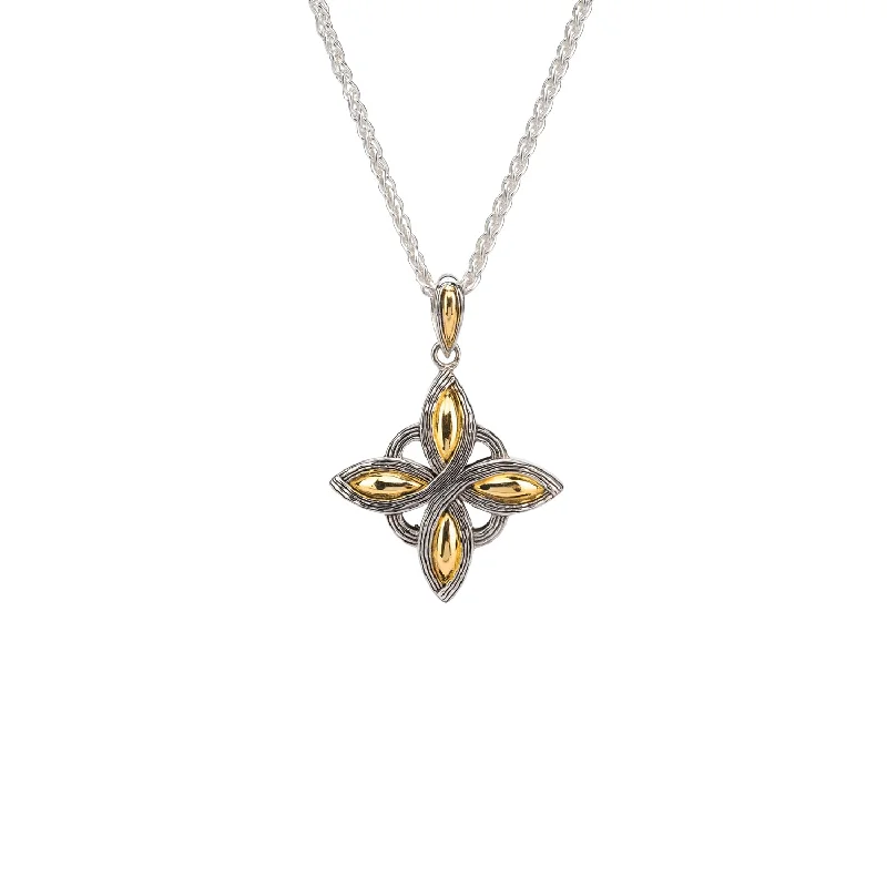 Offset stone necklace-Silver and 10k Gold Celestial Star Pendant - Reversible