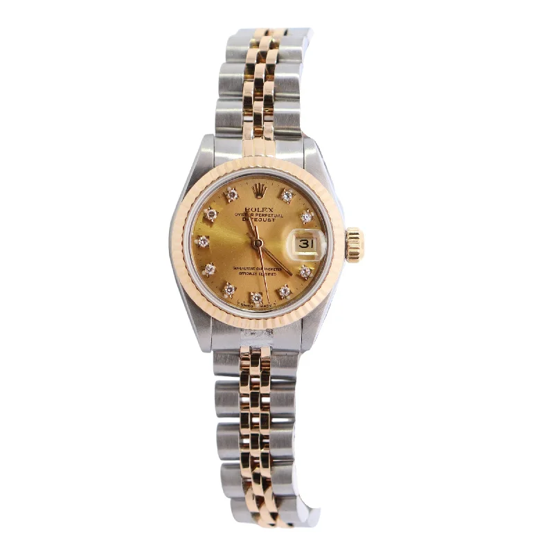 Fine-level necklace-Rolex Datejust 26mm Champagne Dial Watch Ref# 69173