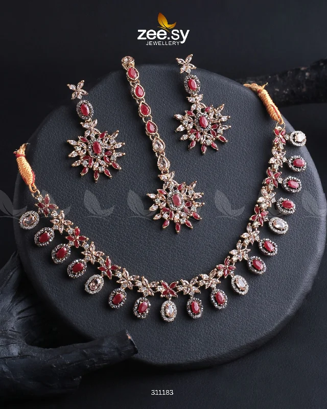 Glowing ruby necklace-Solara Necklace Set