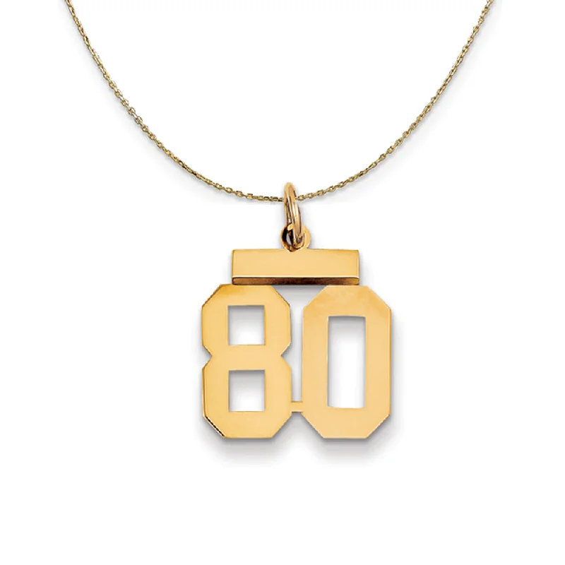 Glowing quartz necklace-14k Yellow Gold, Athletic, Sm Polished Number 80 Necklace