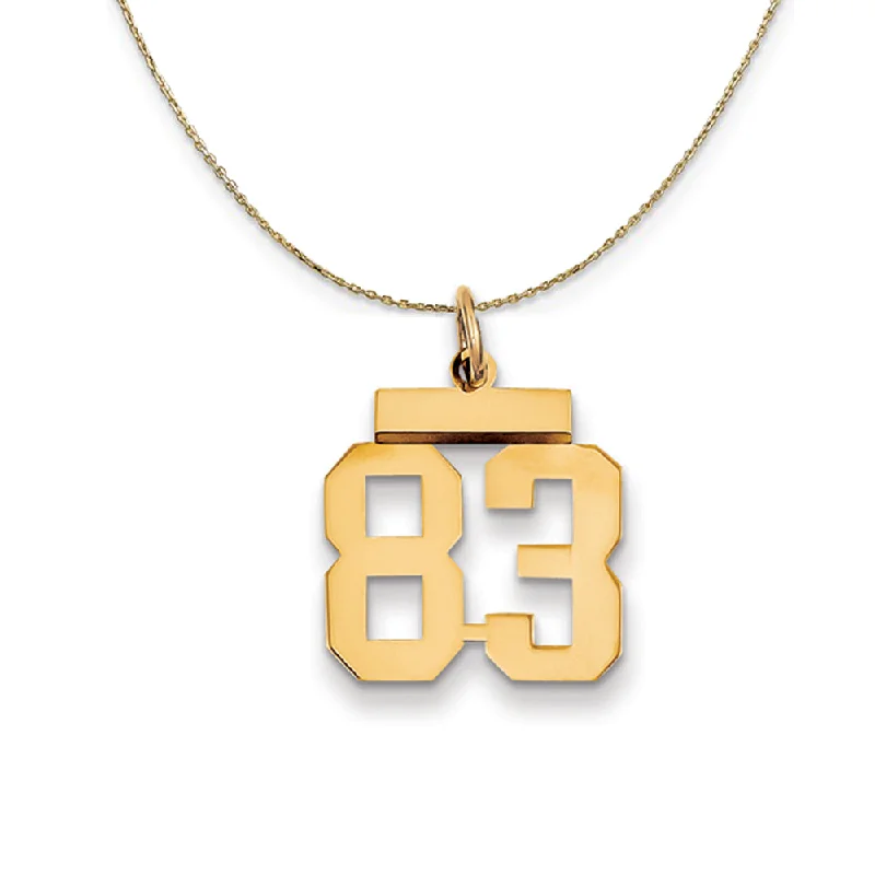 14k Yellow Gold, Athletic, Sm Polished Number 83 Necklace