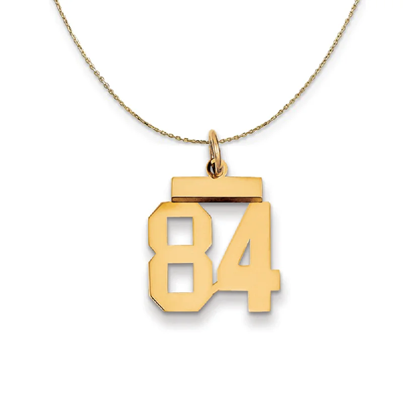 14k Yellow Gold, Athletic, Sm Polished Number 84 Necklace