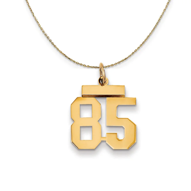 14k Yellow Gold, Athletic, Sm Polished Number 85 Necklace