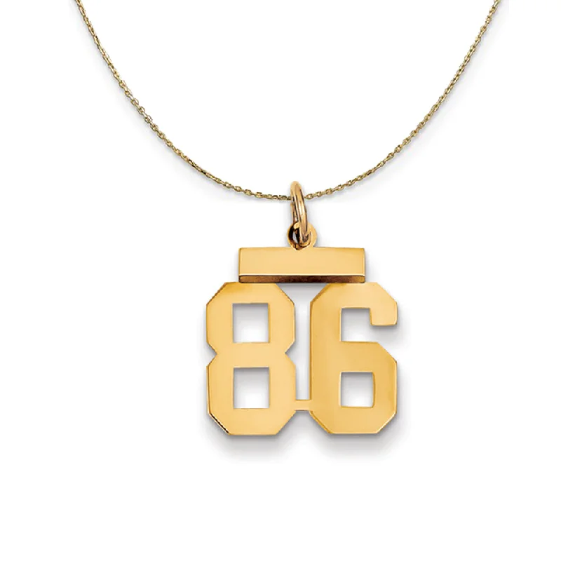 14k Yellow Gold, Athletic, Sm Polished Number 86 Necklace