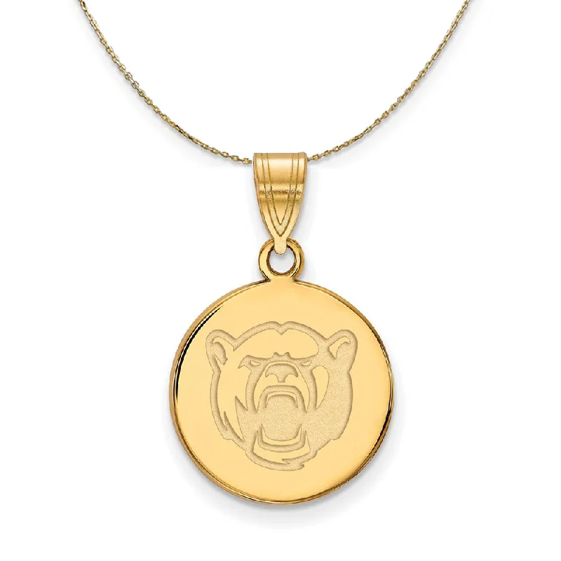 Patterned glaze necklace-14k Yellow Gold Baylor U Medium Disc Necklace