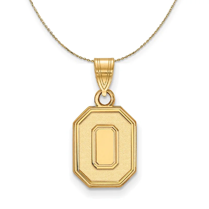 Offset stone necklace-14k Yellow Gold Ohio State Buckeyes Small Logo Necklace