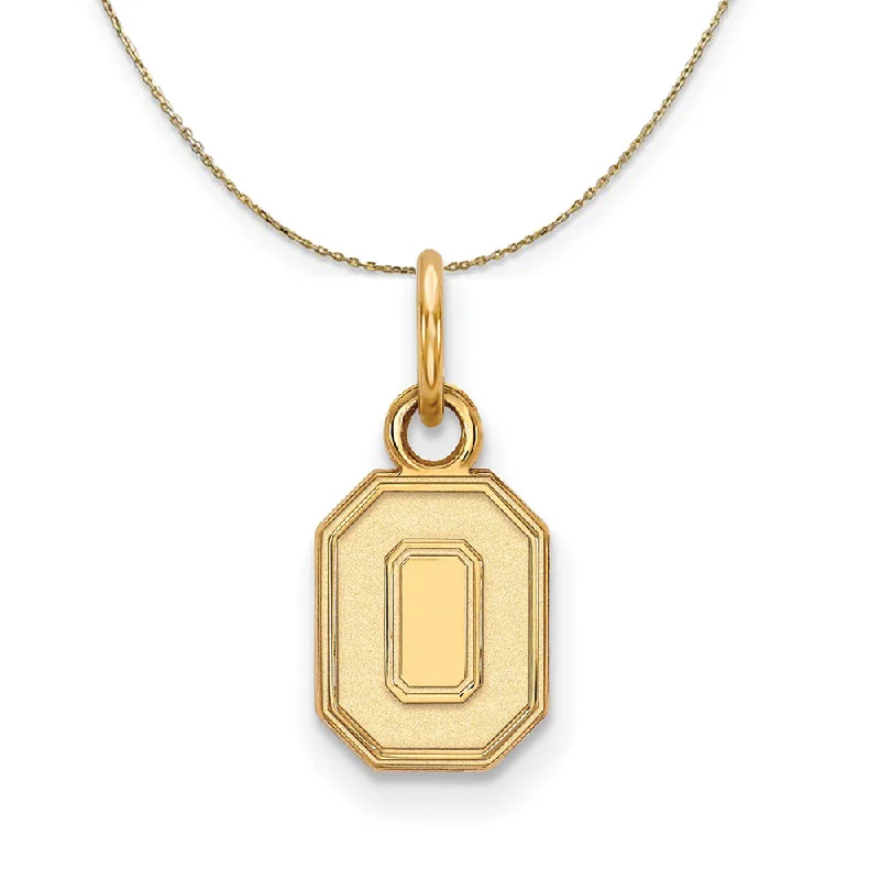 Lush moonstone necklace-14k Yellow Gold Ohio State X-Small 'O' Logo Necklace