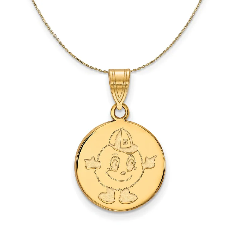 14k Yellow Gold Syracuse U. Medium Disc Necklace