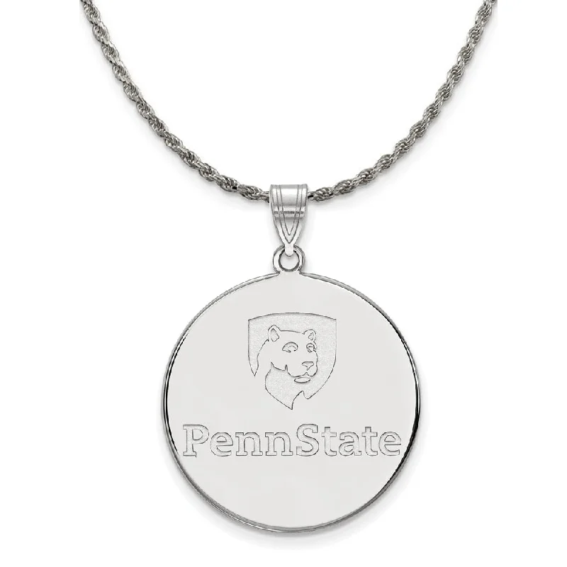 Sterling Silver Penn State XL Disc Pendant Necklace