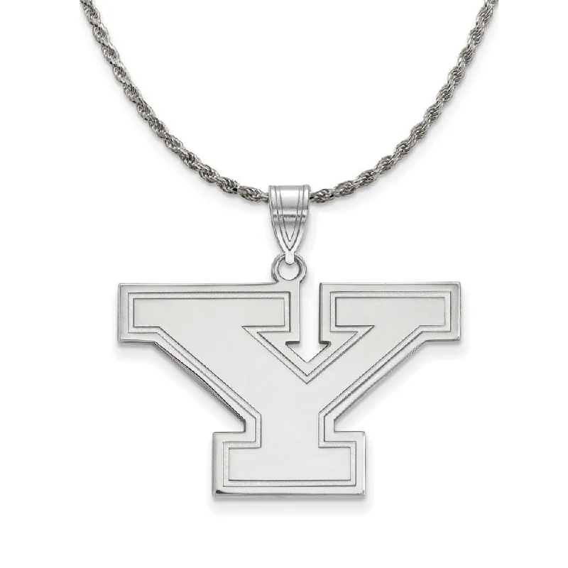 Natural sapphire necklace-Sterling Silver Youngstown State Large Initial Y Necklace