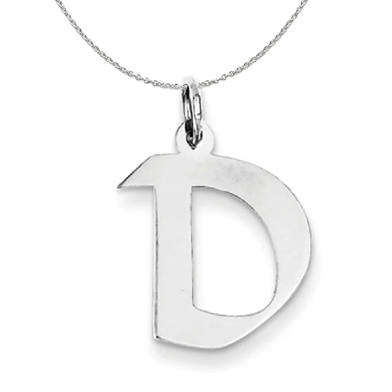 Horizon-cut necklace-Silver Karlie Collection Artisan Block Initial Charm Letter D Necklace