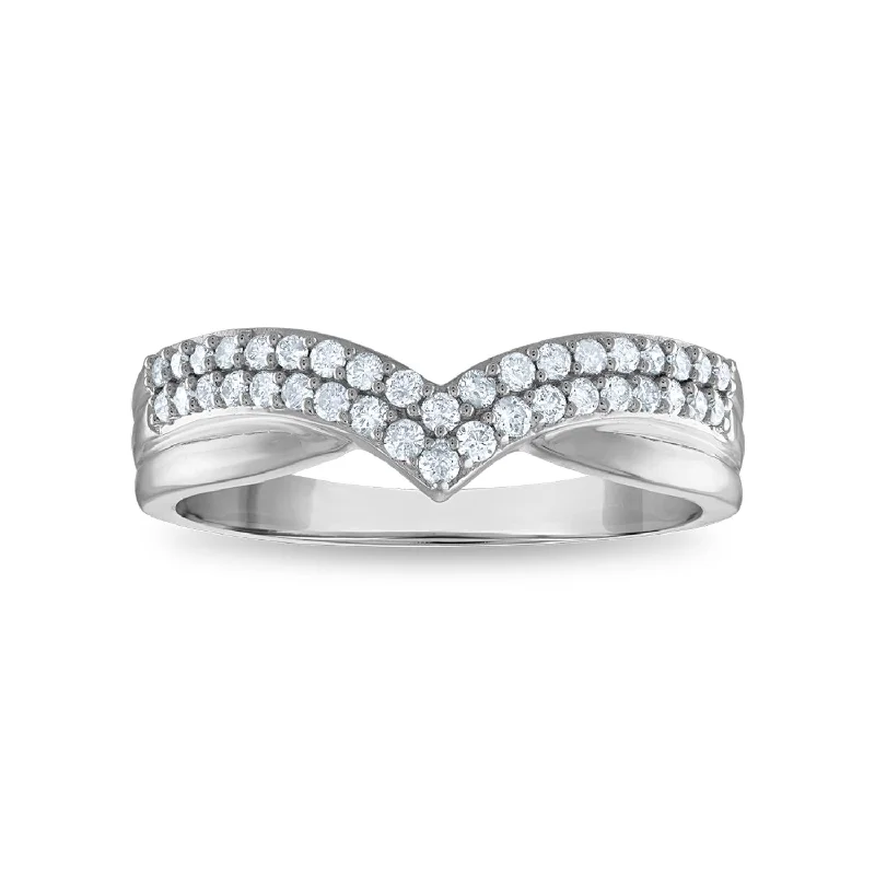 Satin titanium ring-1/3 CTW Diamond Ring in 10KT White Gold