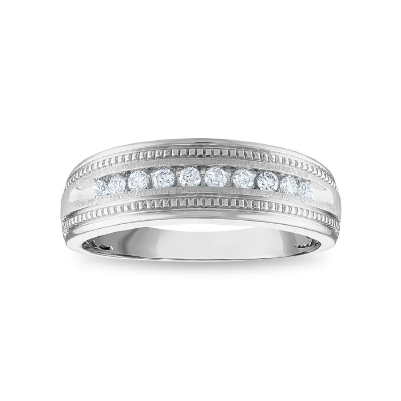 Twinkling crystal ring-1/4 CTW Diamond Wedding Ring in 10KT White Gold