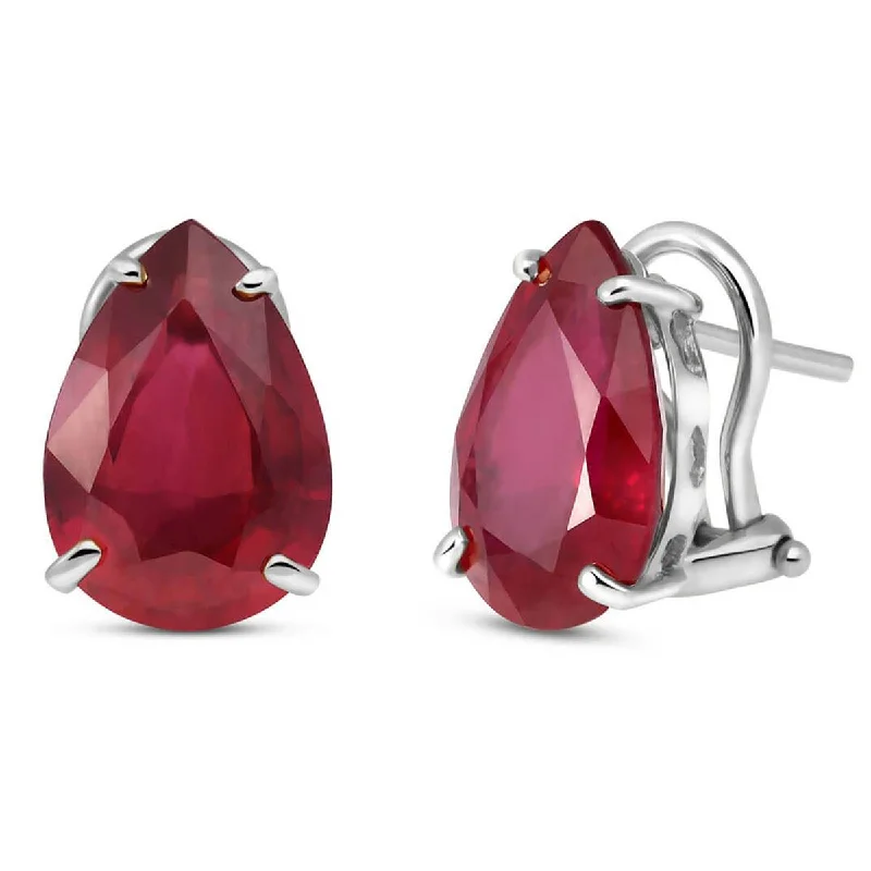 Shiny gem earrings-10 Carat 14K Solid White Gold Beginning Of A Dream Ruby Earrings