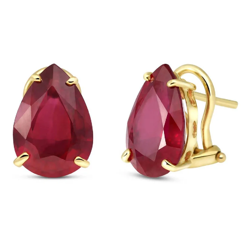 Winding twist earrings-10 Carat 14K Solid Yellow Gold Inspiration Ruby Earrings