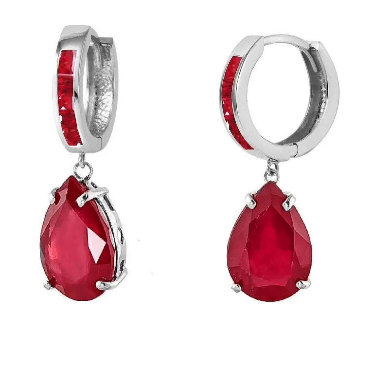 Stellar burst earrings-11.3 Carat 14K Solid White Gold Something Red Ruby Earrings